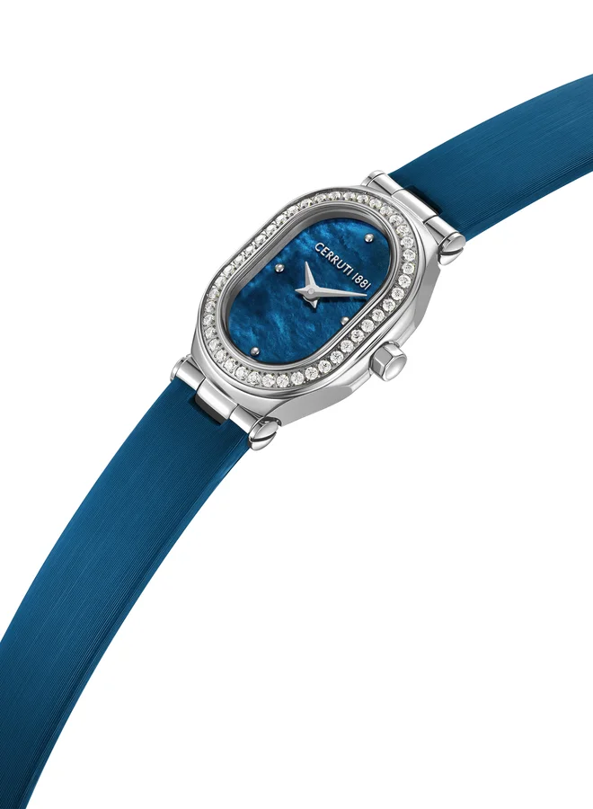 CERRUTI 1881  Women's Aosta Blue Mother of Pearl Dial Leather Strap Analog Watch for Women 19mm for Women | Best Price UAE
